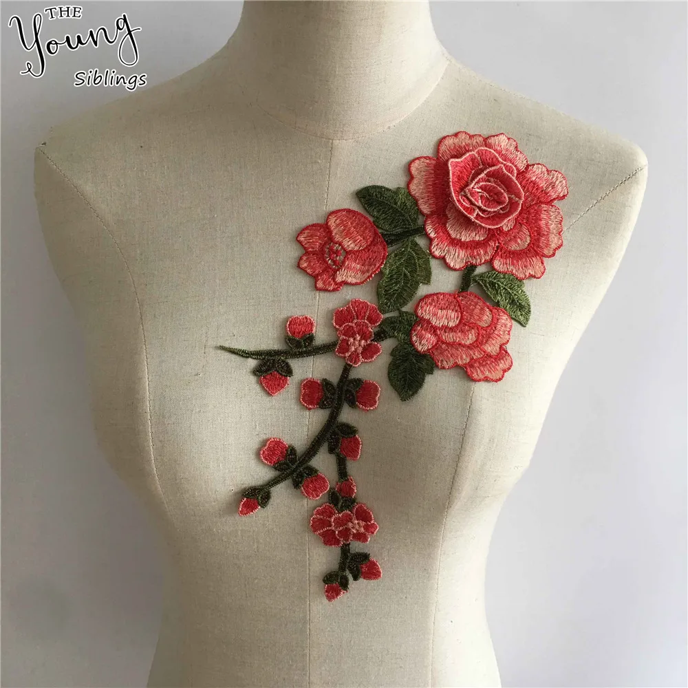 Ladies chest lace applique fabric embroidery dress garment sewing DIY craft supplies material