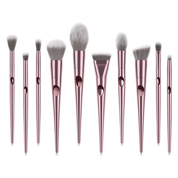 

10Pcs Professional Makeup Brushes Set For Foundation Powder Blush Eyeshadow Concealer Lip Eye Rose Gold Make Up Cosmetic