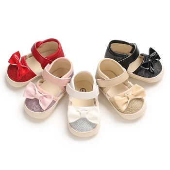 

Summer Newborn Infant Girls Sandals Bow Slip Soft Crib Shoes Cute Princess PU Baby Shoes