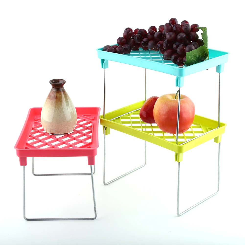 Кухня Ванная комната шкаф полка для хранения Stackable шкаф стоящая Складная стойка разное Органайзер пространство-спасательные стойки