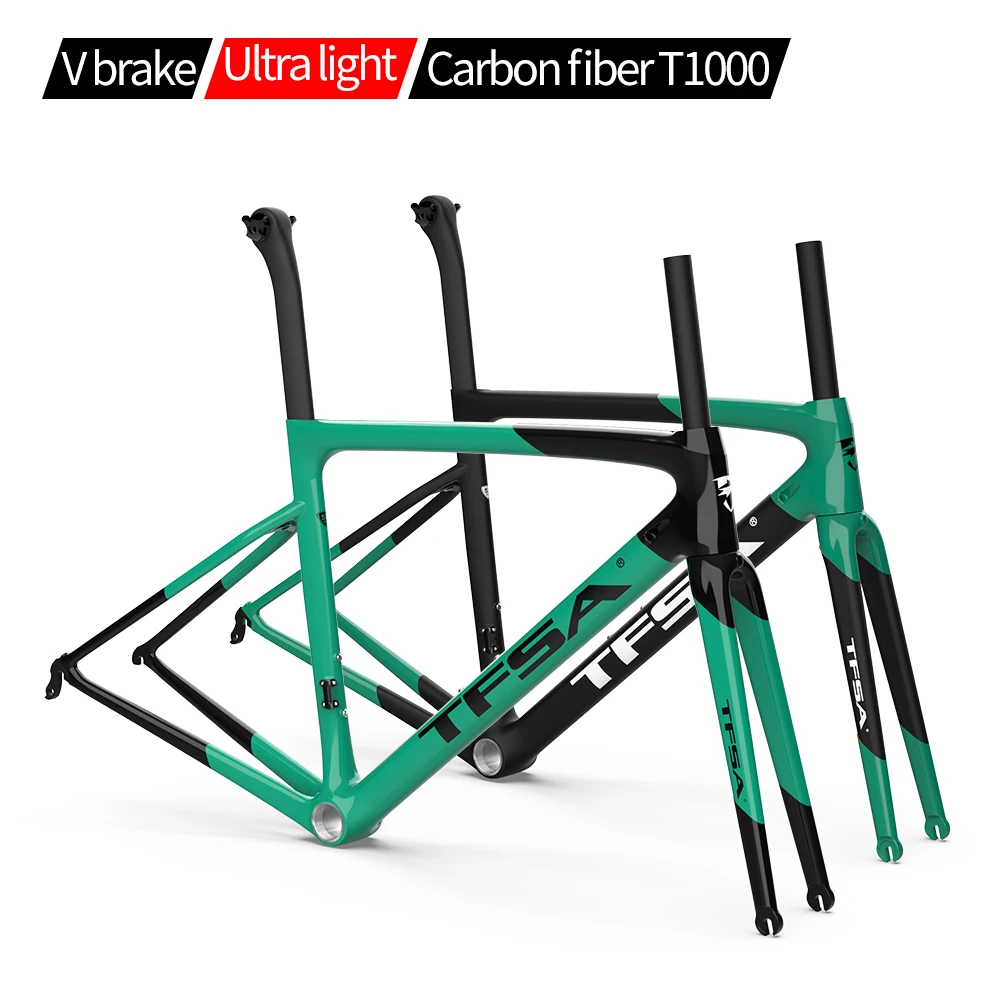 Tfsa Carbon Fiber Frame Road Bike Bicycle 11/22 Speed Multi Speed Bicycles Wind Breaking Frame
