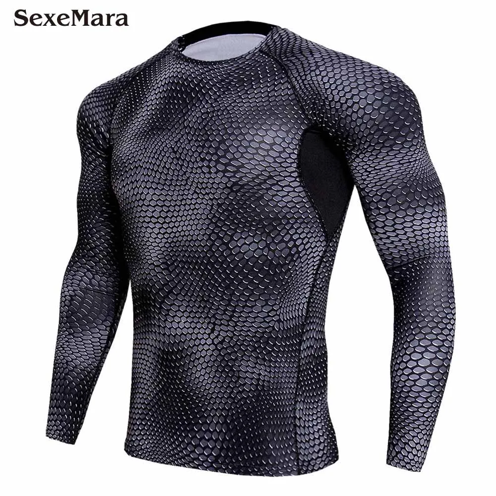 T-shirt Новейшая модель; Для мужчин сжатия бег трусцой Спортивная длинная футболка/Леггинсы для женщин тренажерный зал Фитнес Бодибилдинг облегающие эластичные одежда 2 шт./компл - Цвет: T-shirt
