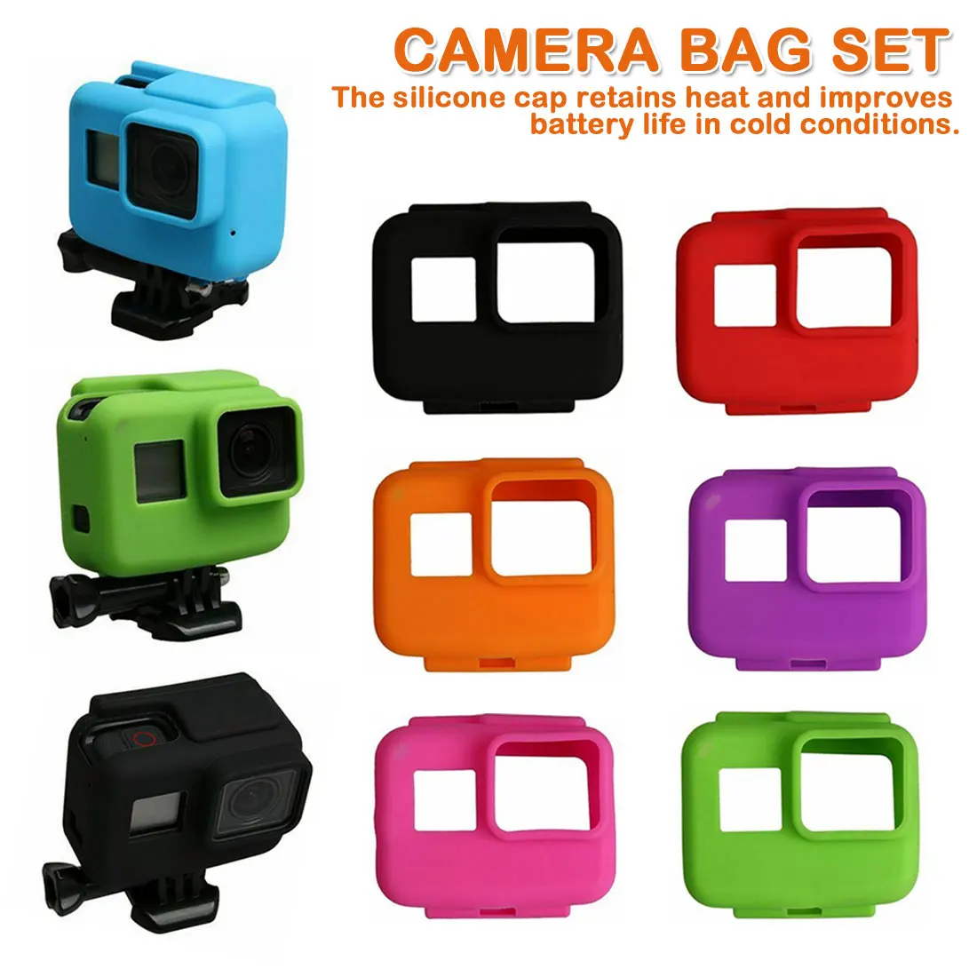 Camera Accessories Kit Camera Frame silicone case for gopro sports camera silicone rubber,camera bags camerSoft Protective Case