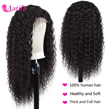 

Water Wave 13x4 Light Brown Lace Front Wig 180% Density Wigs Pre Plucked Curly Human Hair Wigs Aatifa Indian Frontal Wig