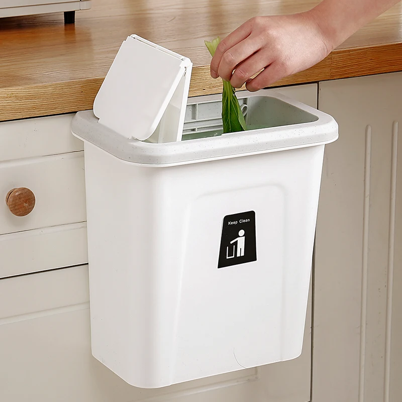

Hanging Trash Bin Waste Bin Cabinet Door Wall Mounted Folding Kitchen Cleaning Garbage Trash Can Toilet Waste Storage Kitchen WY