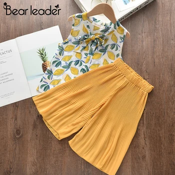 

Bear Leader Girls Kids Clothing New Summer Girls Fruits Print Suits Floral Outfits With Hat 3PCS Kids Cool Clothes Children Suit