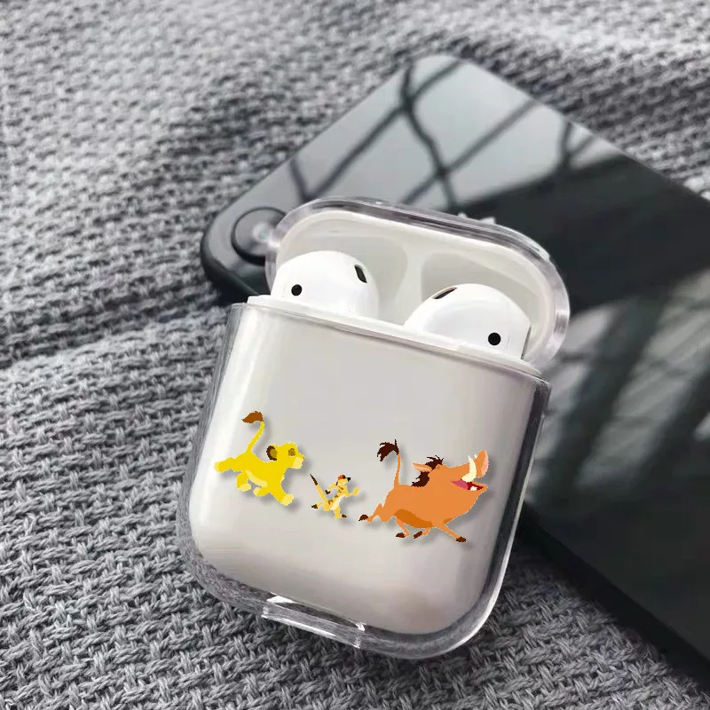 Чехол для наушников с изображением короля льва из мультфильма для Apple iPhone, зарядная коробка для AirPods Pro, жесткий прозрачный защитный чехол - Цвет: 25