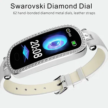 

Luxury Hand-bonded Diamond Smart Watch Sleep Activity Tracker Find Phone Call SMS Reminder Alarm Clock Charming Smart Bracelet