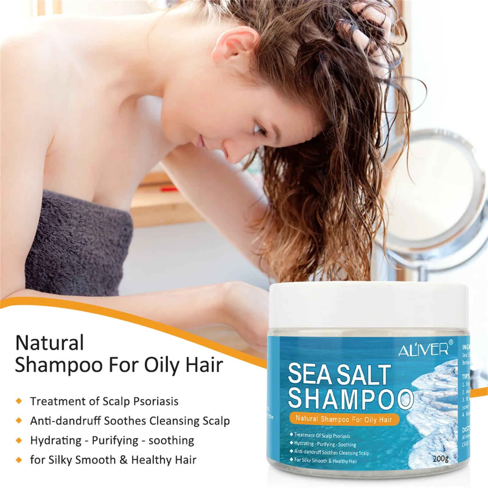 Dandruff Shampoo Sea Salt Shampoo Hair Treatment Shampoo For Scalp Psoriasis Itching Dandruff