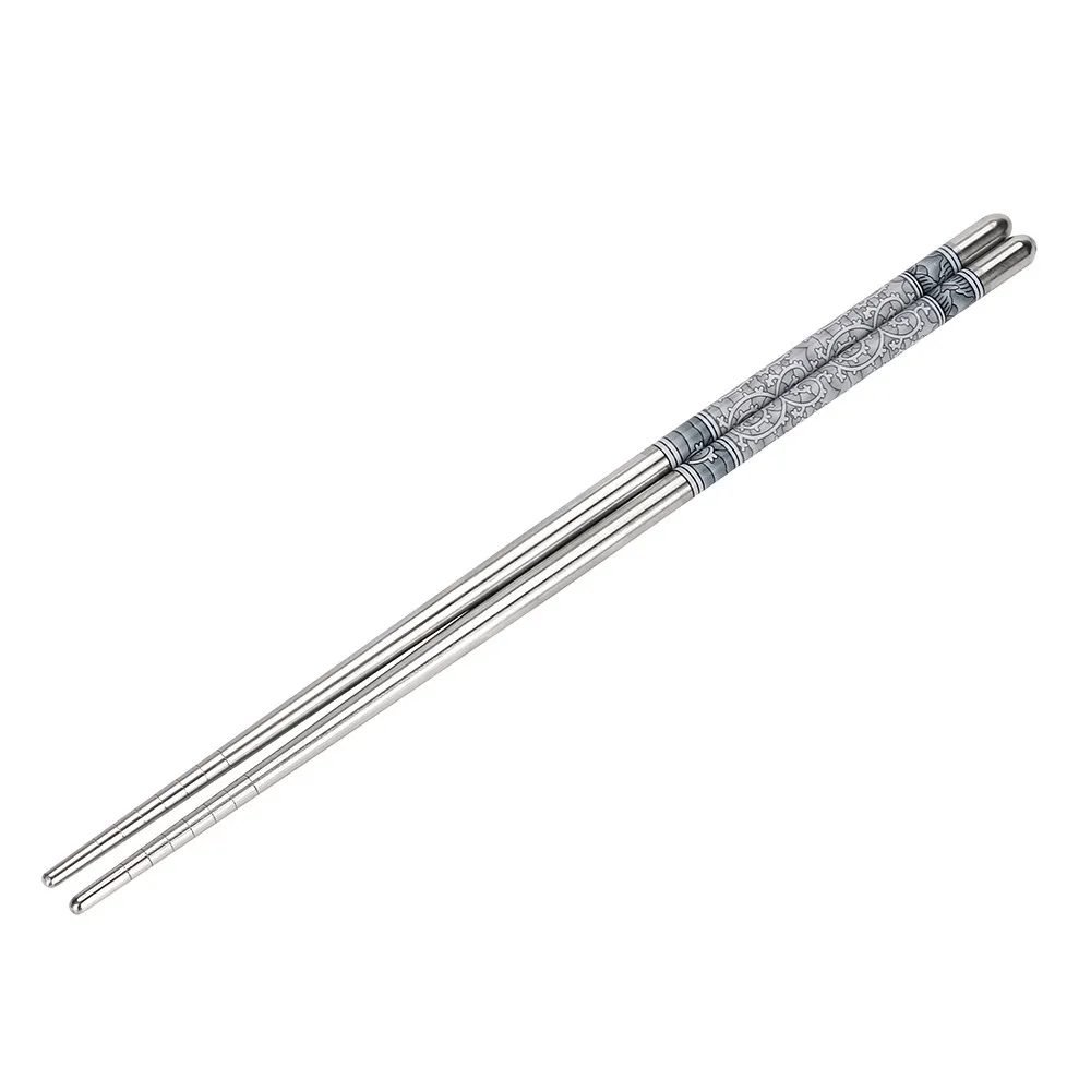 Stainless Steel Tableware 23cm Reusable Chopsticks Dishware Silver Iron Household Metal Tools