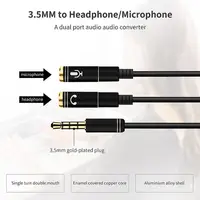 ממ גק כדי 3.5mm מיקרופון Aux Cable 1 זכר 2 כבל אודיו 3.5 מ"מ נקבה עבור מחשב נייד ג