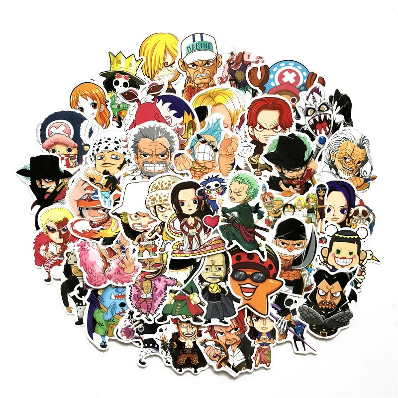 Новинка 100 шт ONE PIECE Luffy аниме наклейка s для автомобиля ноутбука ПВХ Рюкзак домашний деколь коврик велосипед PS4 Граффити стикер игрушки