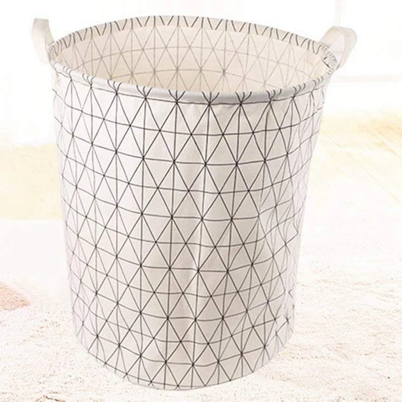 

Promotion! Waterproof Foldable Canvas Laundry Hamper Bucket with Handles for Storage Bin,Kids Room,Home Organizer,Nursery Storag