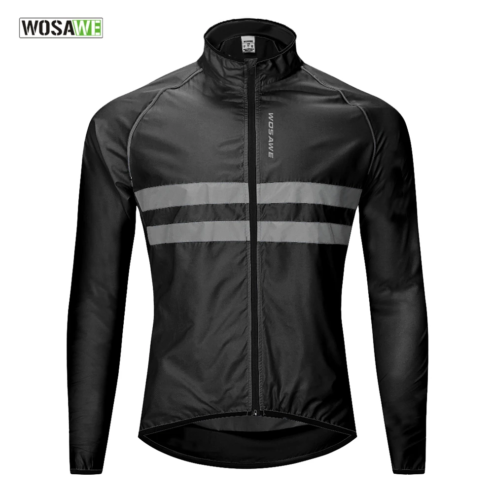 WOSAWE Men's Cycling Jacket High Visibility MultiFunction Jersey Road