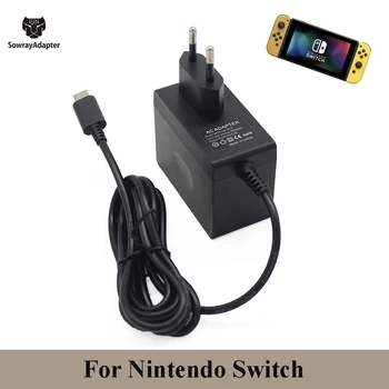 

EU/US/UK PLUG 5V 3A 15V 2.6A AC Adapter Charger For Nintendo Switch NS Console Wall Charge USB Type C Power Supply
