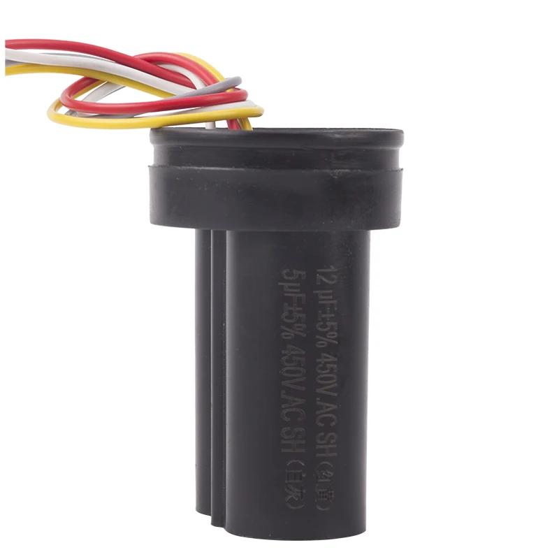 Máquina de Lavar Roupa Capacitor Duplo Motor Executar Capacitor com Fios Núcleo Peças de Reposição da Máquina Elétrica Cbb60 12 Mais 5uf 450 v