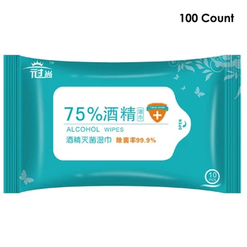 

10 Pack Draw-Out Type Wet Wipes Non-Wovens Alcohol Wet Wipes For Smartphone Door Handle Hands Toys Cleaning Sterilizing Wipes