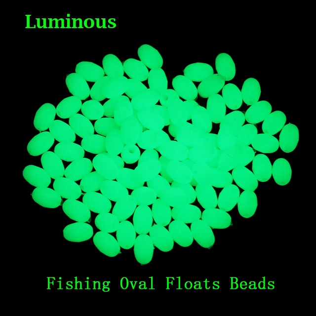 100PCS Fishing Oval Floats Bead For Treble Hook Fishing Plastic