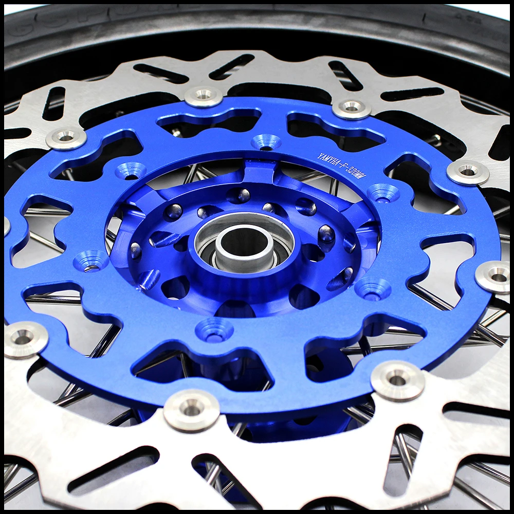 Колесные диски KKE 3 5/4 25 Supermoto для Suzuki DRZ400 2000 2004 DRZ400E 2007 DRZ400S 2019 синие ступицы