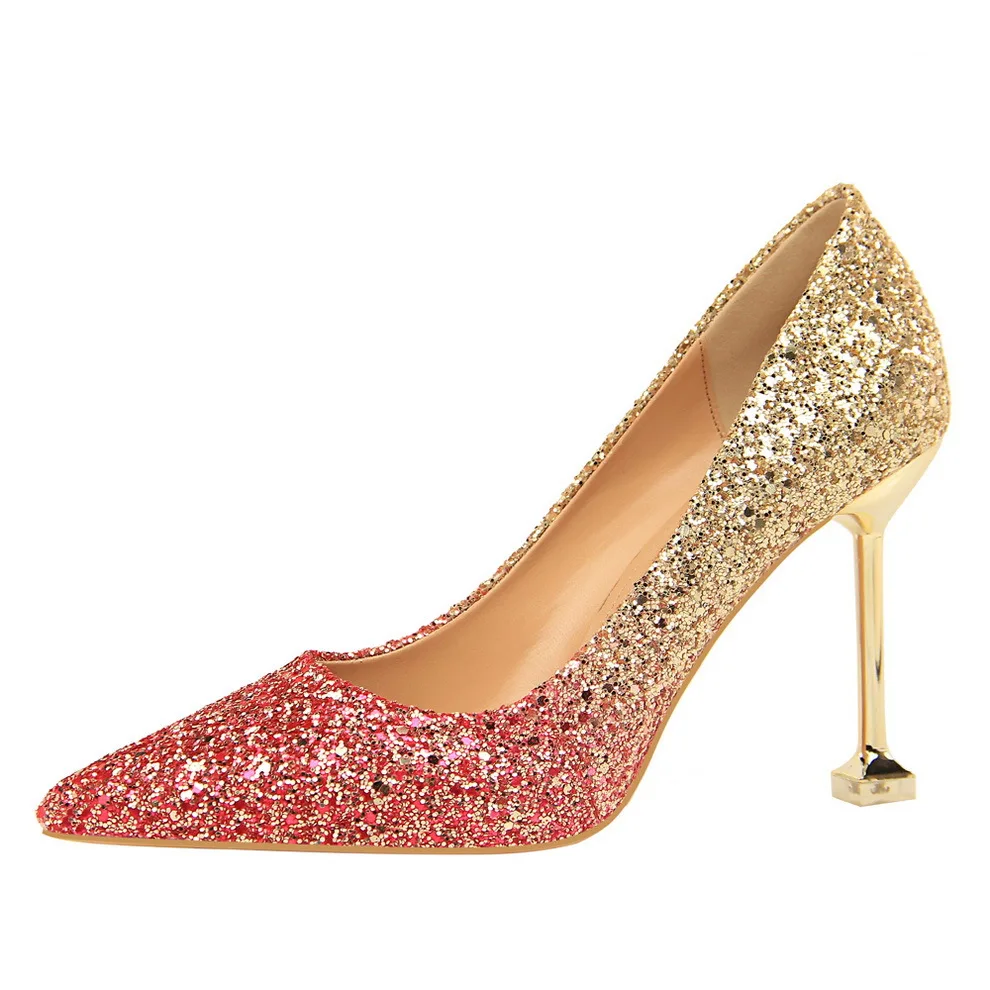 

Nice Cheap Elegant Women Pumps High Heels Shoes Woman Pointed Toe Female Bling Sexy Party Shoes Office Lady Wedding Party Shoes