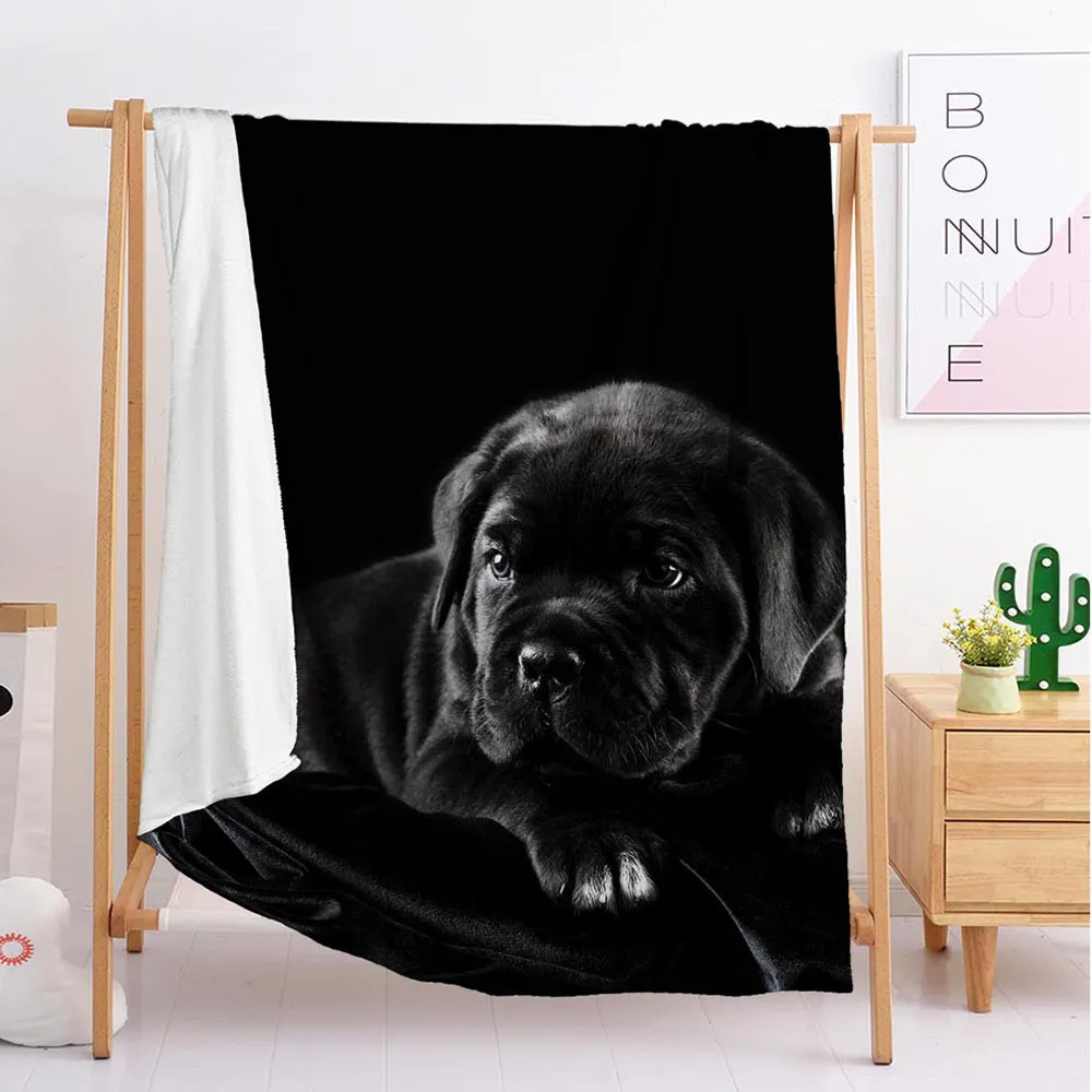 

2020 Cute dog animal Custom blankets Large and small size throw blanket tapestry sleeping blanket flannel blanket bedding