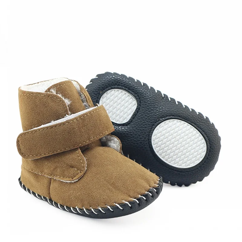 Модные зимние ботинки для новорожденных от 0 до 18 месяцев; теплые плюшевые удобные ботинки унисекс для малышей; детские зимние ботинки