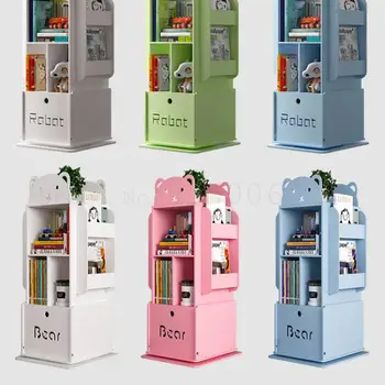 

Simple Children's Revolving Bookcase Bookshelf Contracted Landing Shelf Home Sitting Room Pupils Receive Aircraft Picture Books