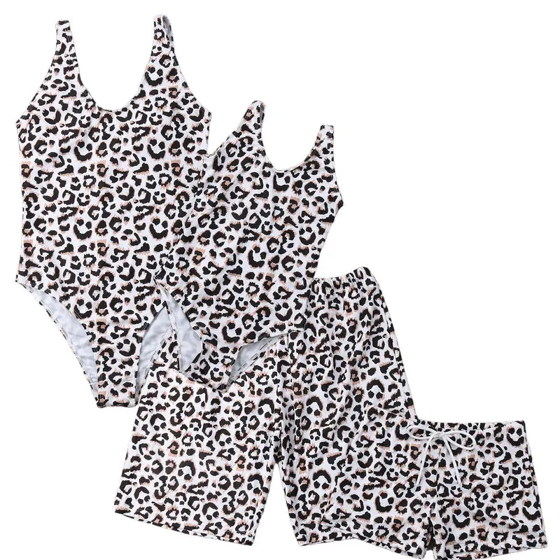 Одинаковые комплекты одежды для всей семьи; одежда для купания для мамы, сына, папы и дочки; леопардовый купальник «Мама и я»; бикини для папы и сына; Шорты для плавания - Цвет: 1pc