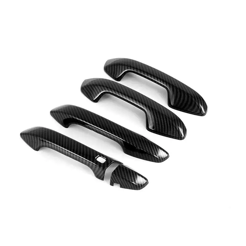 ABS Chrome Carbon Fiber Car Door Handle Cover Protective Covers Trim For 2020 Kia Seltos Car Styling Accssories 8pcs/set