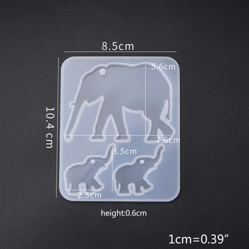 

3Pcs Crystal Epoxy Resin Mold Elephant Alpaca Bear Keychain Silicone Mould Set