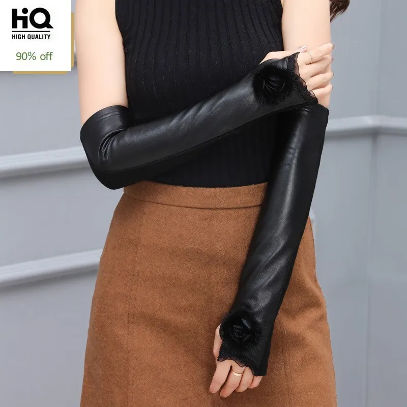 2020 женские перчатки в британском стиле без пальцев из натуральной кожи модные