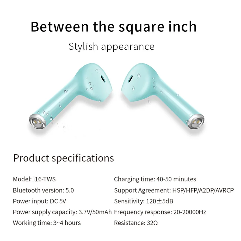 i19 i16 TWS mini Bluetooth 5.0 Earphone i20 Wireless headset sport headphone Stereo HIFI sound Earbud with mic PK i12 for phones