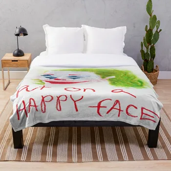 

Printed Throw Blanket Sherpa Fleece Soft Blanket Flannel Rug Home Decoration For Bed Drop Shipping Put On A Happy Face