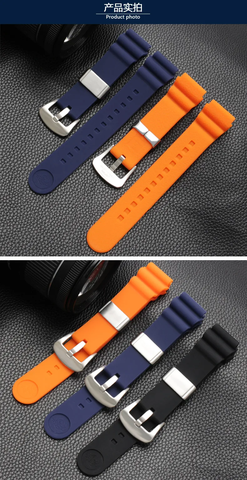 Спортивный водонепроницаемый силиконовый ремешок подходит для SEIKO5/воды ghost/консервированные SNE499J1 20 22 мм с тонкой стальной пряжкой для мужских часов