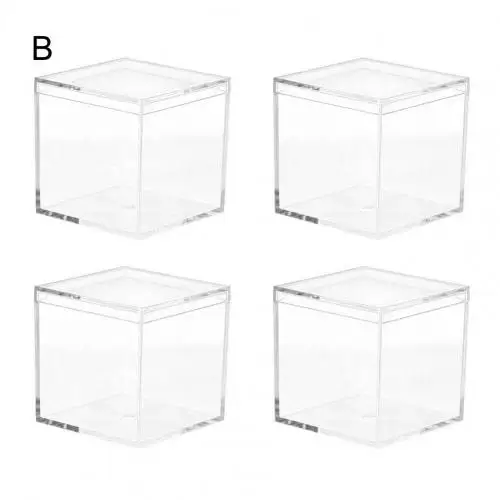Plastic Candy Box - Rectangle- Clear - 2” x 2” x 1” - 100 count box