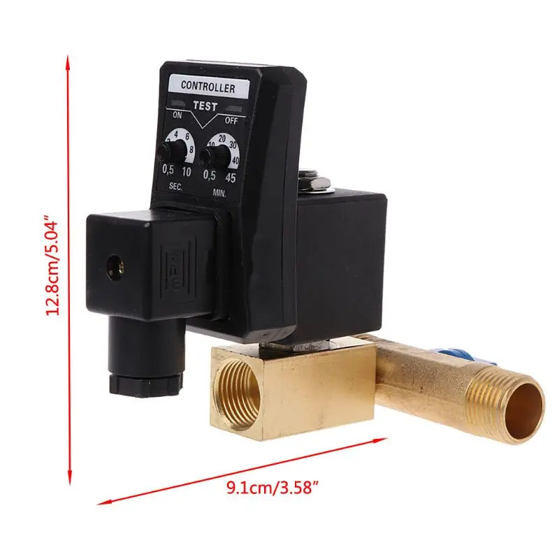 AC 220V 1/2 дюйма электронный Timed 2 Way воздушный компрессор газовый бак автоматический сливной клапан