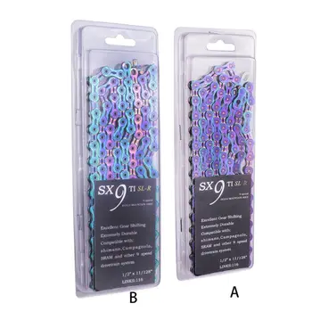 

9 Speed Colorful Bike Bicycle Chain Hollow Durable Missing Link Rainbow EL SLR