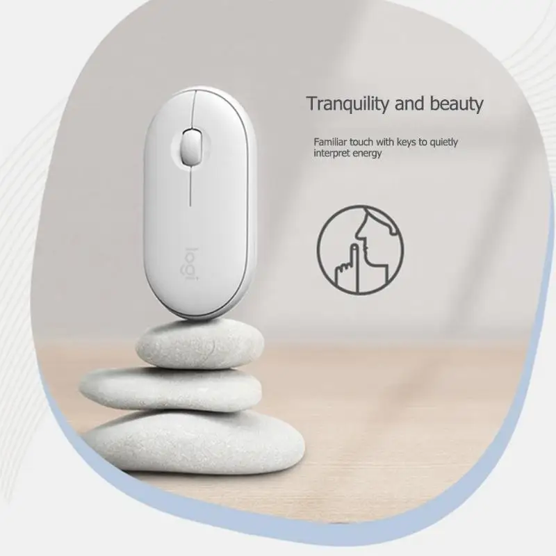 Оригинальная Беспроводная Bluetooth Мышь Logitech Pebble с двойным подключением 1000DPI 3