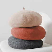 Шерстяной берет женские зимние шапки для женщин, плоская шапка, вязаные кашемировые шапки, женские береты для девочек, шляпа для женщин Tocas Painter