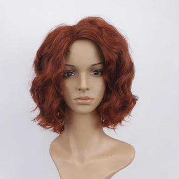 

Infinity War Cosplay Black Widow Natasha Romanoff Short Curly Hair Halloween Role Play Hairwear