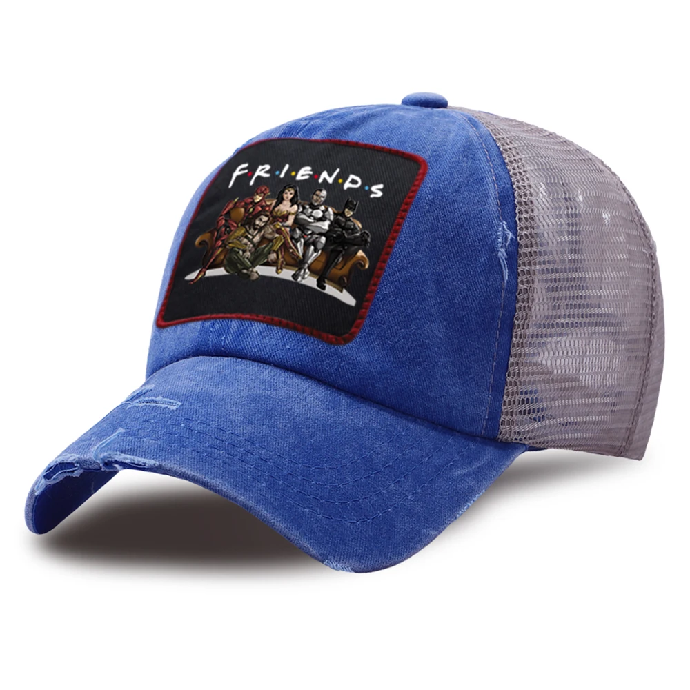 

Hip Hop Friends Snapback Cap DC Superhero Baseball Caps Hip Hop Casual Riding Hats Unisex Cotton Outdoor Breathable Mesh Hat