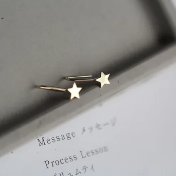 

CMajor 9K Solid Gold Earring Lovely Sweet Temperament Delicate Star Shape Minimal Simple Drop Earrings Gift for WomenKids