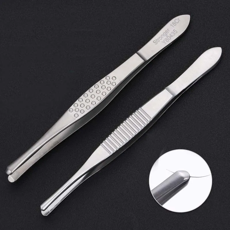Pinças de Pestana Oftalmologista Cílios Reversos Cabeça Redonda 1.5 Plataforma Pinça Sobrancelha Clip Tatuagem Uso 9cm 4 Instrumentos p/ pálpebra