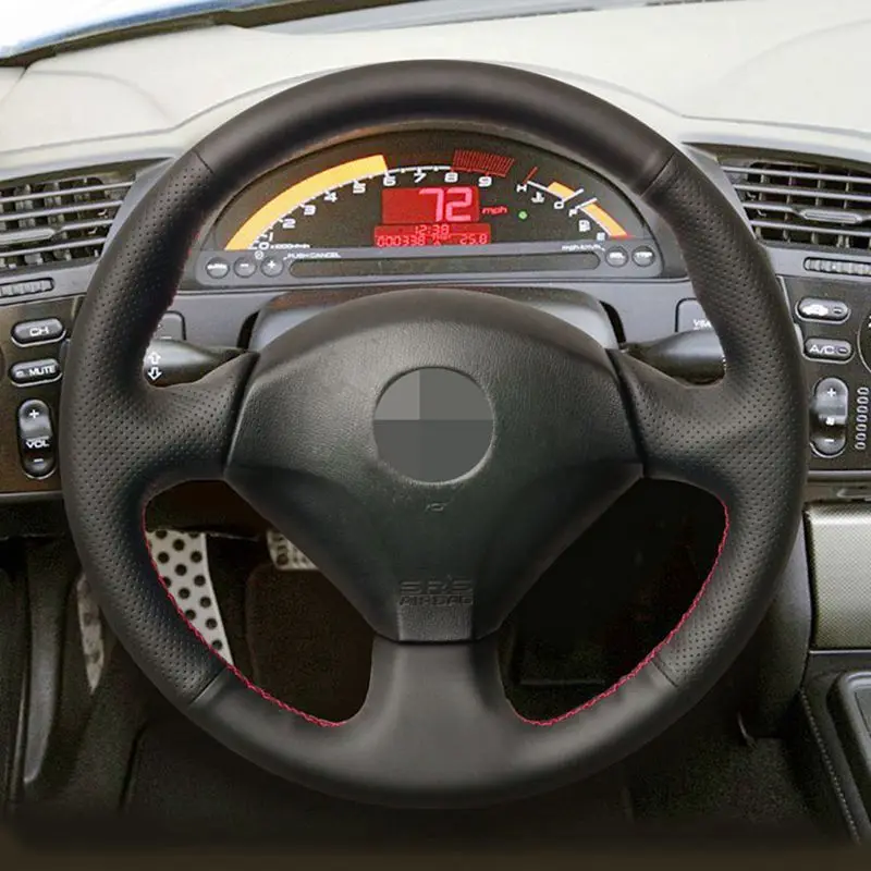 Искусственная кожа черная ручная швейная крышка рулевого колеса для Honda Acura RSX type-S 2005 S2000 2000-2008 Civic Si 2002-2004