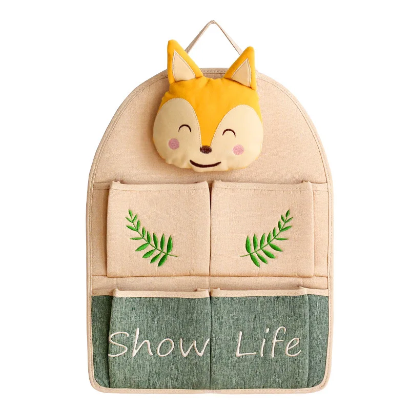 A 4sell LDAJMW, милое постельное белье с мультяшным рисунком, хлопок, 1-4 кармана, подвесная сумка для хранения, домашнее украшение, органайзер для мелочей за дверью/на стену - Цвет: A 4sell