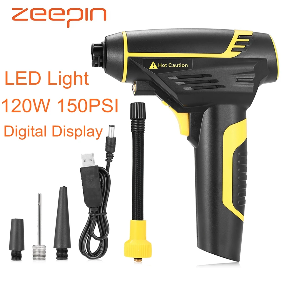 

Digital USB Charging Cordless Car Inflatable Pump Handheld Mini Electric Air Compressor Pump Tire Inflator 150psi Repair Tool