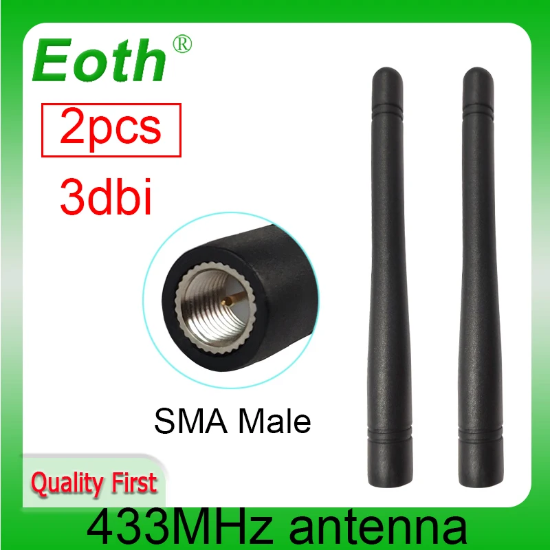 2Pcs 433 Mhz Antenna 3Dbi Sma Connettore Maschio 433 Mhz Impermeabile Direzionale 433 M Antena Iot Wireless Lorux Antenne Watermeter