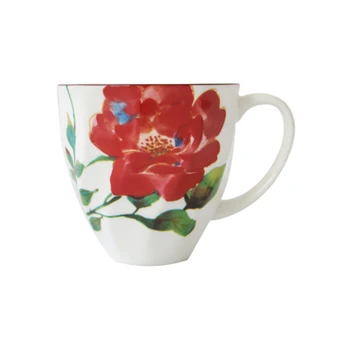 

Bone China Cups Mugs Office Drinking Porcelain 330ml Elegant Flower Coffee Mug Tea Milk Printed Cup Tazas Cafe Gift Idea EE5MK