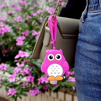 

Silicone Cute Cartoon Mini Hand Sanitizer Bottle Empty Detachable Cover Travel Portable Holder