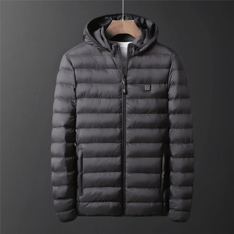 Unisex warm jacket winter plus velvet USB rechargeable heating jacket jacket hooded heating vest winter warm homme hiver 30N21 (5)